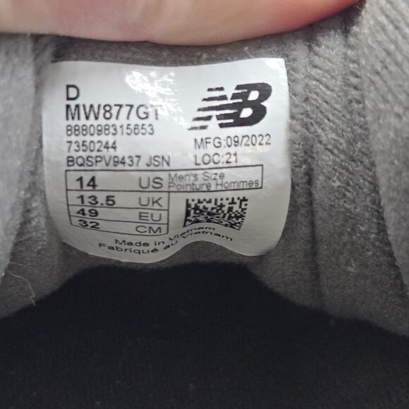 New Balance 877 V1 Mens Size 14 D Gray Athletic Running Walking Shoes Sneakers main image 9